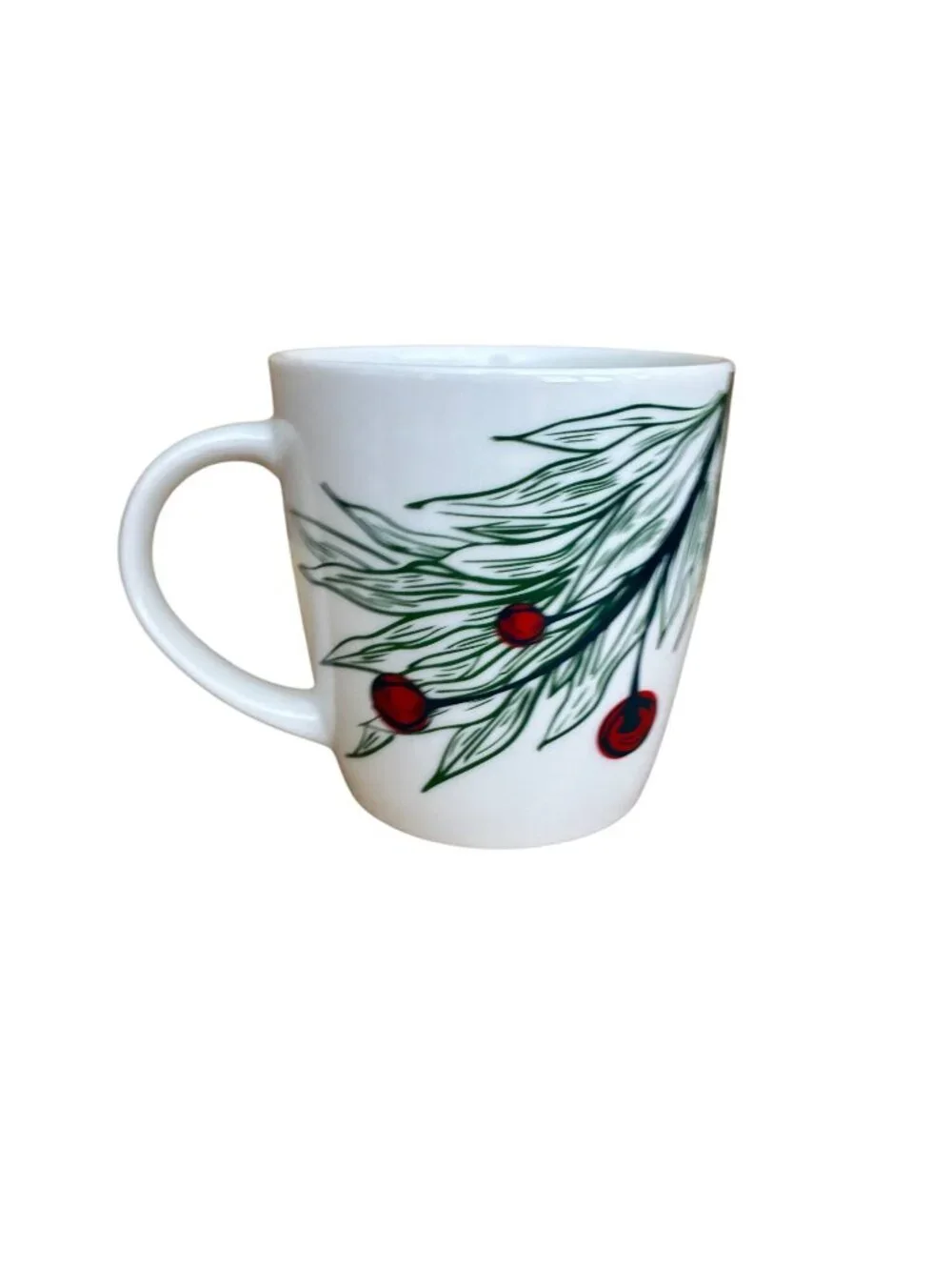 Starbucks 2020 Ceramic Holiday Mug 12 oz Christmas‎ Evergreen Berry Branch EUC